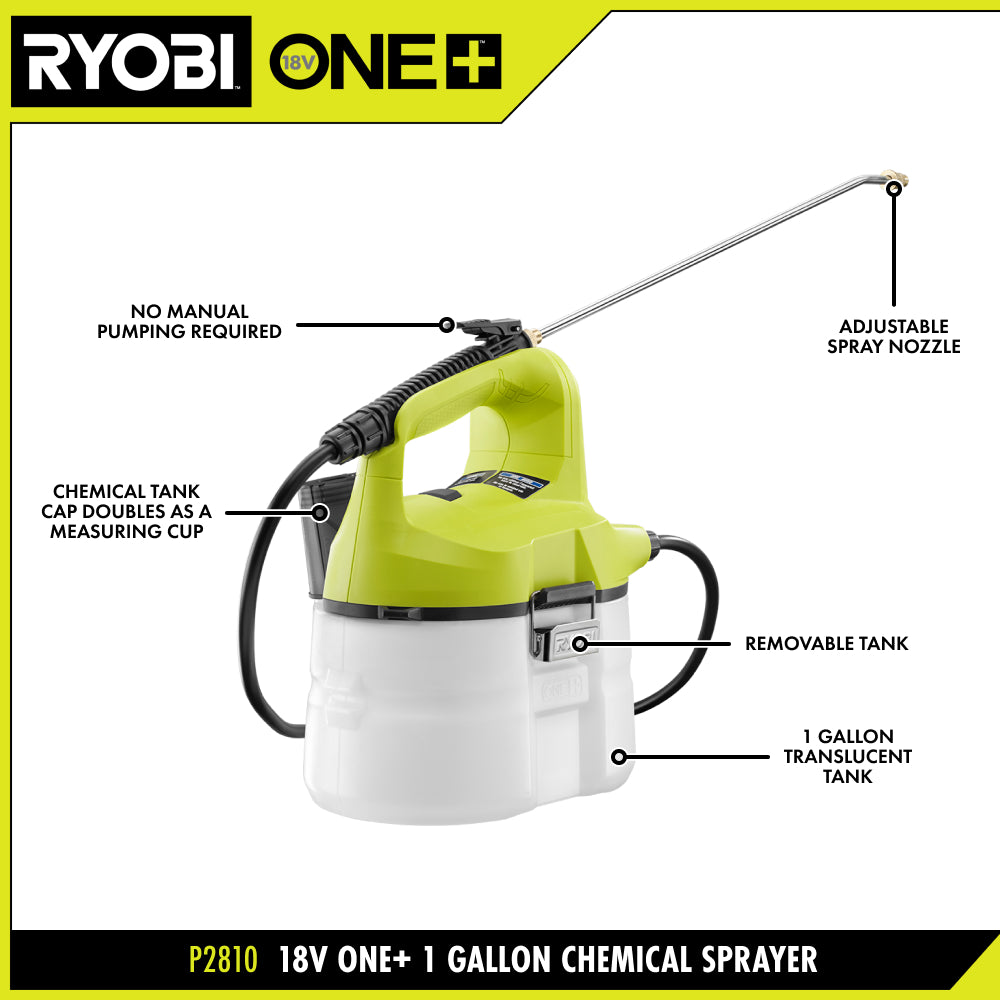 18V ONE+ 1 GALLON CHEMICAL SPRAYER KIT | RYOBI
