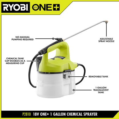 18V ONE+ 1 GALLON CHEMICAL SPRAYER KIT | RYOBI