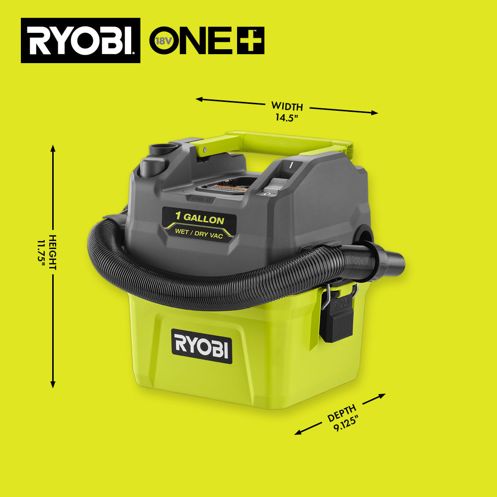 18V ONE+ 1 GALLON WET/DRY VACUUM | RYOBI