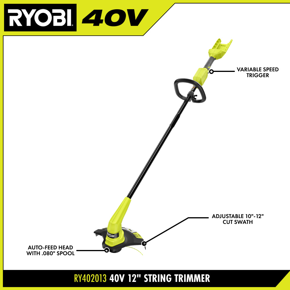 40V 12″ STRING TRIMMER | RYOBI