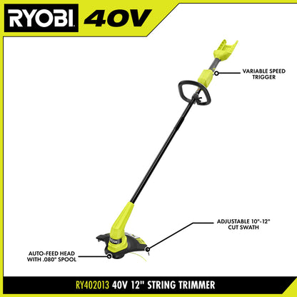 40V 12″ STRING TRIMMER | RYOBI