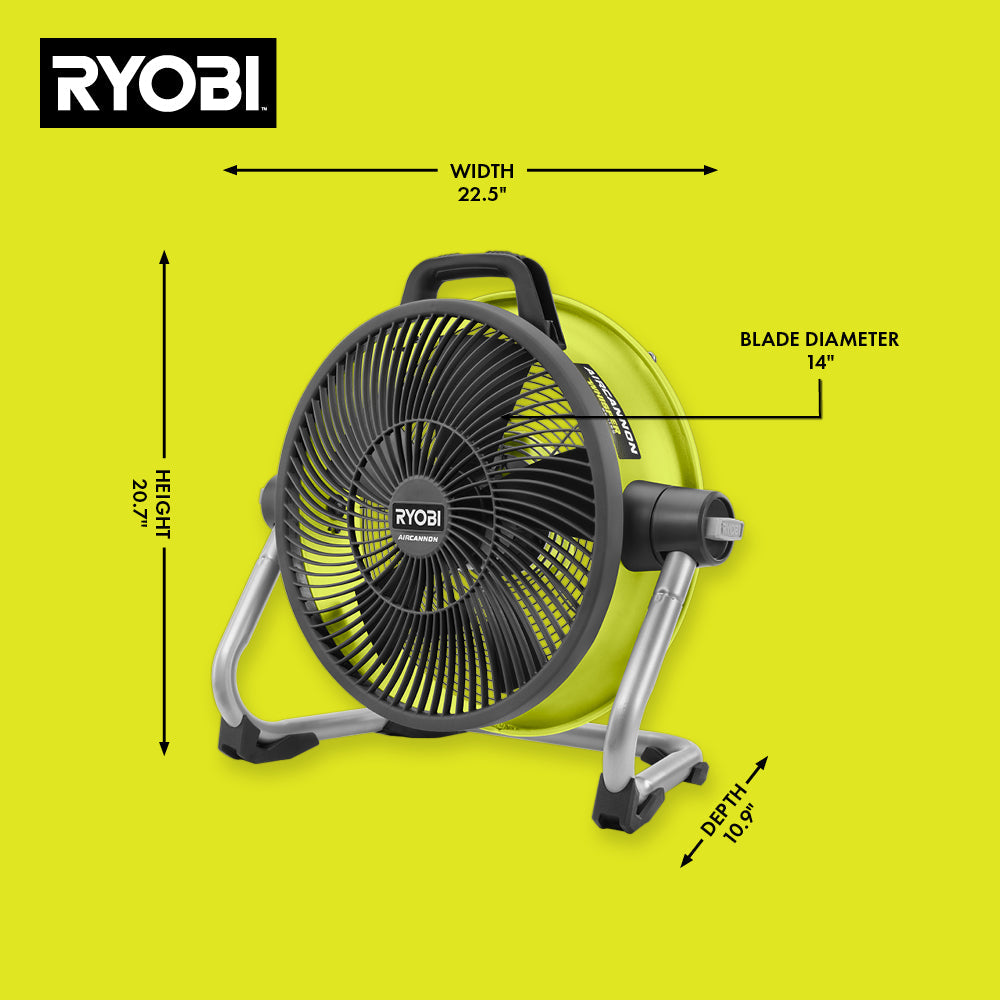 40V 14″ HYBRID AIR CANNON FAN | RYOBI