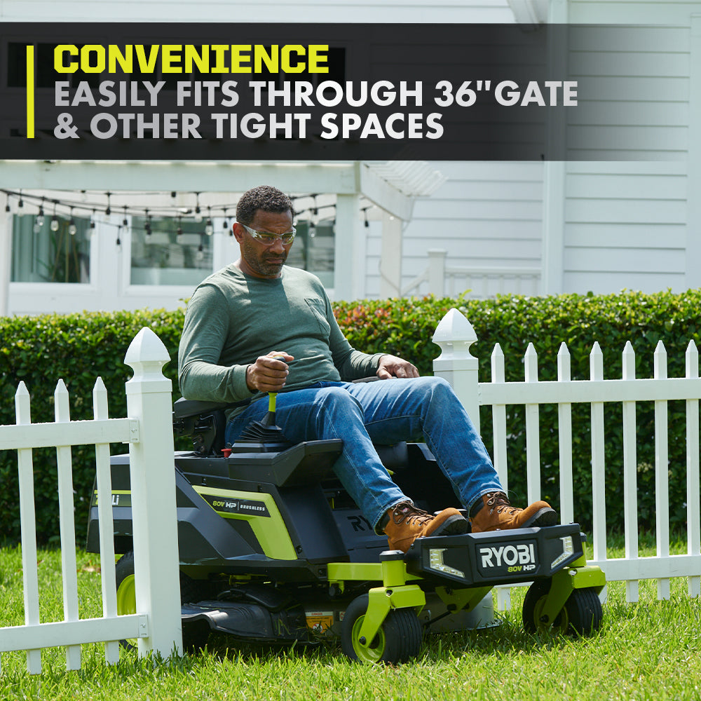 80V HP BRUSHLESS 30″ LITHIUM ELECTRIC ZERO TURN RIDING MOWER KIT | RYOBI