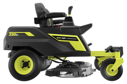 80V HP BRUSHLESS 30″ LITHIUM ELECTRIC ZERO TURN RIDING MOWER KIT | RYOBI