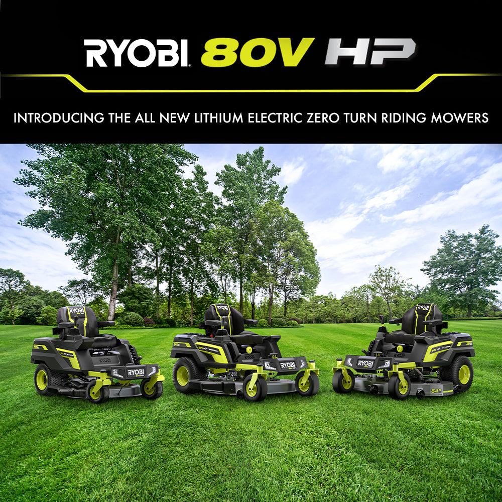 80V HP BRUSHLESS 30″ LITHIUM ELECTRIC ZERO TURN RIDING MOWER KIT | RYOBI
