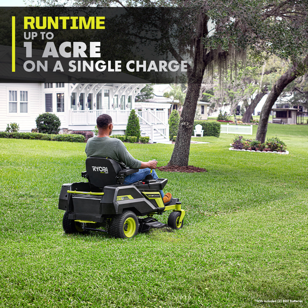 80V HP BRUSHLESS 30″ LITHIUM ELECTRIC ZERO TURN RIDING MOWER KIT | RYOBI
