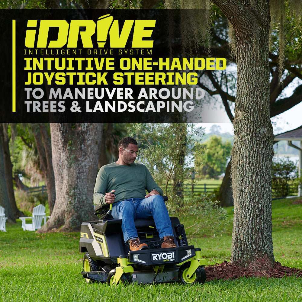 80V HP BRUSHLESS 30″ LITHIUM ELECTRIC ZERO TURN RIDING MOWER KIT | RYOBI
