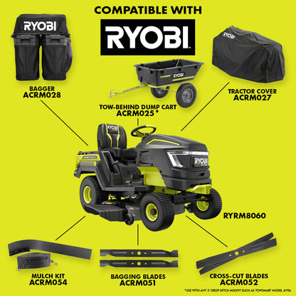 80V HP BRUSHLESS 42″ BATTERY CORDLESS ELECTRIC RIDING LAWN TRACTOR KIT | RYOBI