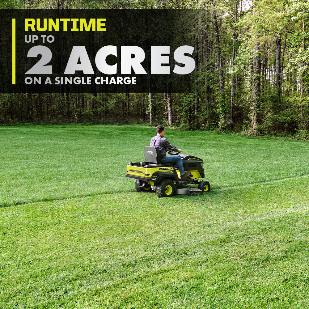 80V HP BRUSHLESS 42″ BATTERY CORDLESS ELECTRIC RIDING LAWN TRACTOR KIT | RYOBI