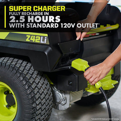 80V HP BRUSHLESS 42″ LITHIUM ELECTRIC ZERO TURN RIDING MOWER KIT | RYOBI