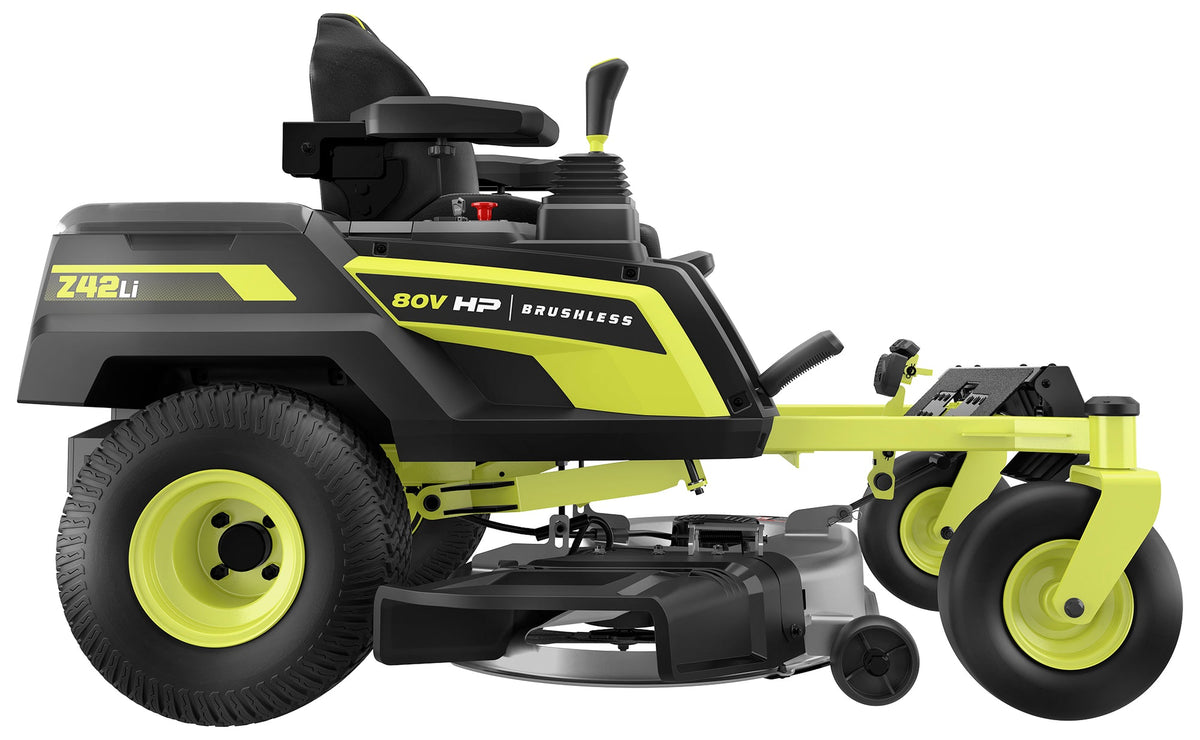 80V HP BRUSHLESS 42″ LITHIUM ELECTRIC ZERO TURN RIDING MOWER KIT | RYOBI