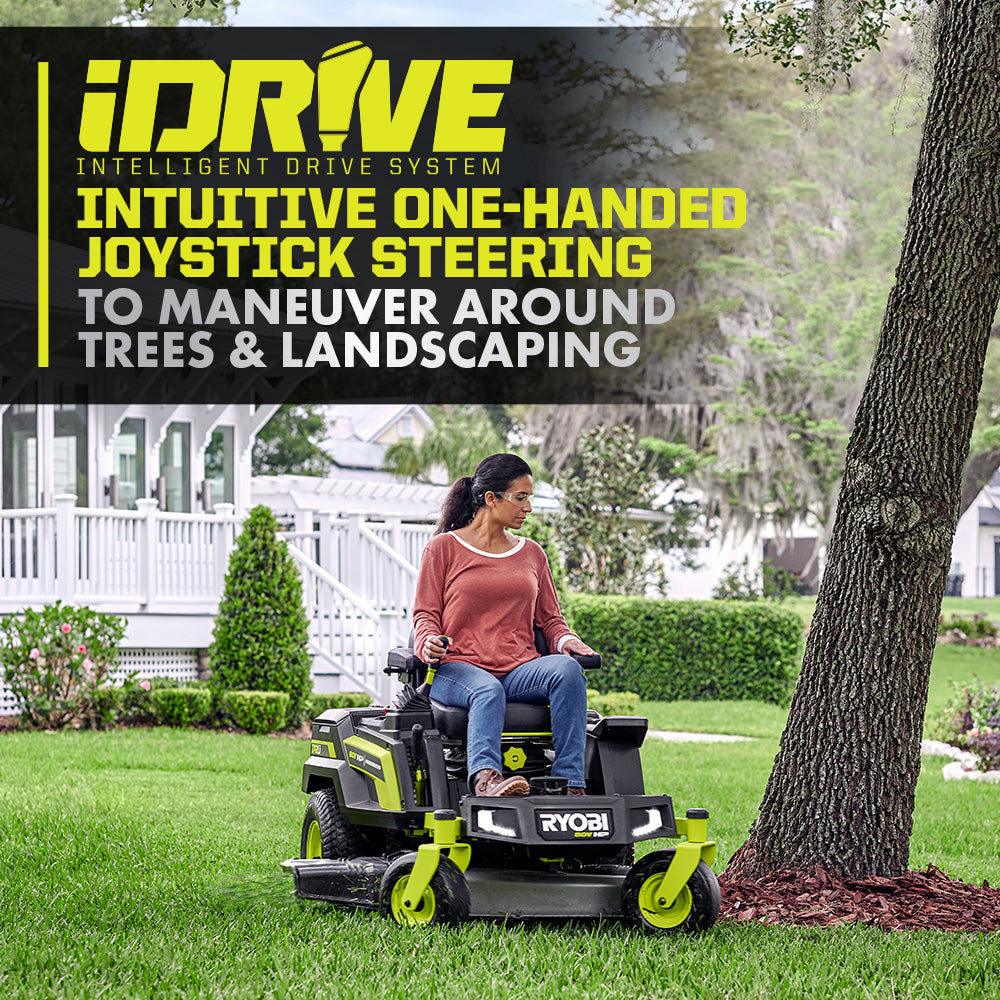 80V HP BRUSHLESS 42″ LITHIUM ELECTRIC ZERO TURN RIDING MOWER KIT | RYOBI