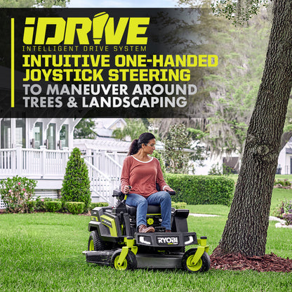 80V HP BRUSHLESS 42″ LITHIUM ELECTRIC ZERO TURN RIDING MOWER KIT | RYOBI