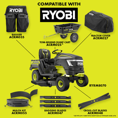 80V HP BRUSHLESS 46″ BATTERY CORDLESS ELECTRIC RIDING LAWN TRACTOR KIT | RYOBI