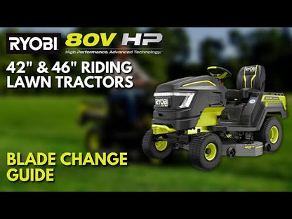 80V HP BRUSHLESS 46″ BATTERY CORDLESS ELECTRIC RIDING LAWN TRACTOR KIT | RYOBI