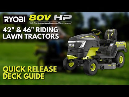 80V HP BRUSHLESS 46″ BATTERY CORDLESS ELECTRIC RIDING LAWN TRACTOR KIT | RYOBI