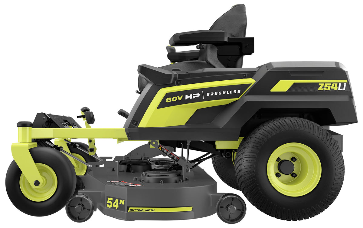 80V HP BRUSHLESS 54″ LITHIUM ELECTRIC ZERO TURN RIDING MOWER KIT | RYOBI
