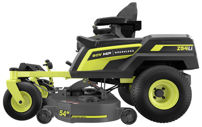 80V HP BRUSHLESS 54″ LITHIUM ELECTRIC ZERO TURN RIDING MOWER KIT | RYOBI