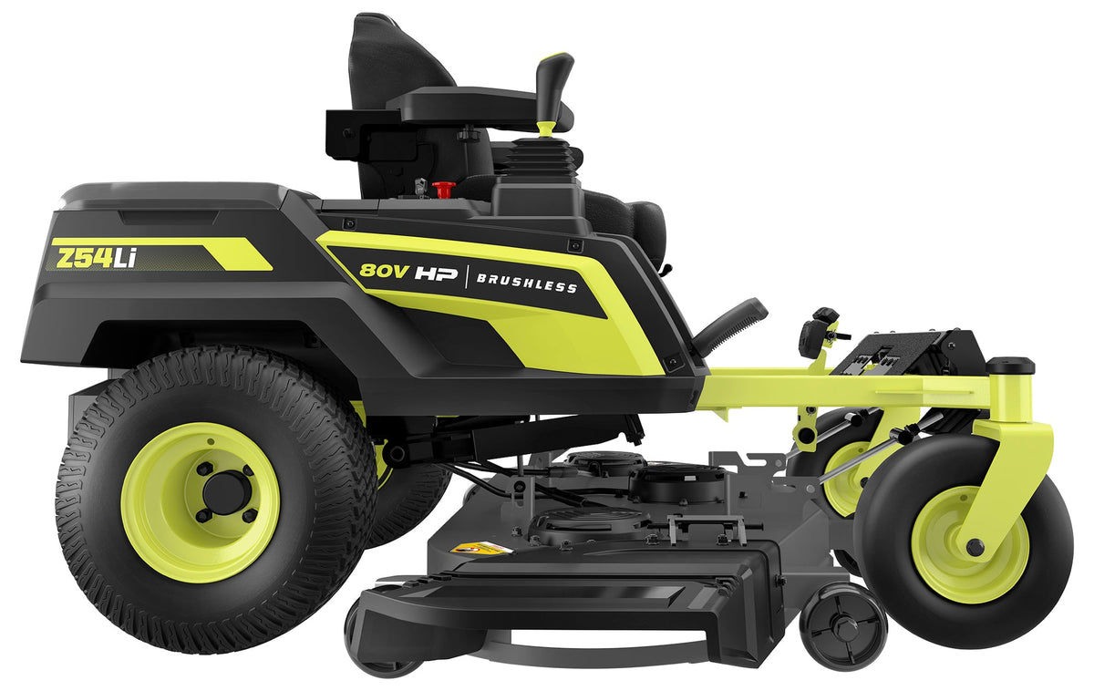 80V HP BRUSHLESS 54″ LITHIUM ELECTRIC ZERO TURN RIDING MOWER KIT | RYOBI