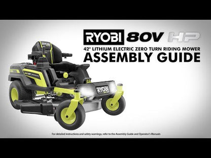 80V HP BRUSHLESS 54″ LITHIUM ELECTRIC ZERO TURN RIDING MOWER KIT | RYOBI