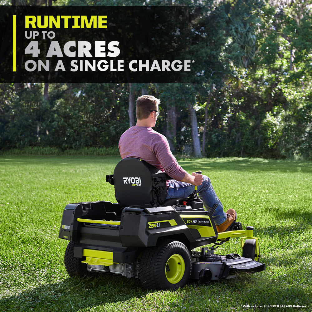 80V HP BRUSHLESS 54″ LITHIUM ELECTRIC ZERO TURN RIDING MOWER KIT | RYOBI