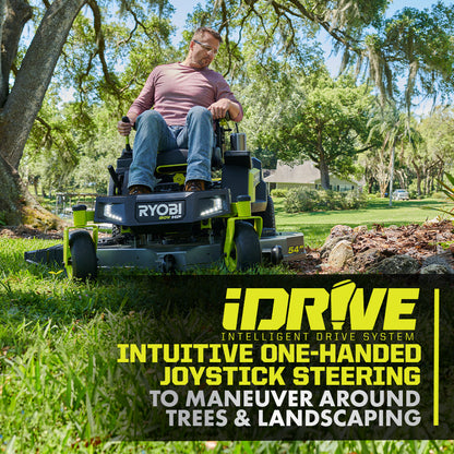 80V HP BRUSHLESS 54″ LITHIUM ELECTRIC ZERO TURN RIDING MOWER KIT | RYOBI