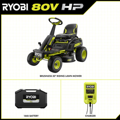 R1 80V HP BRUSHLESS 30?? RIDING LAWN MOWER KIT | RYOBI