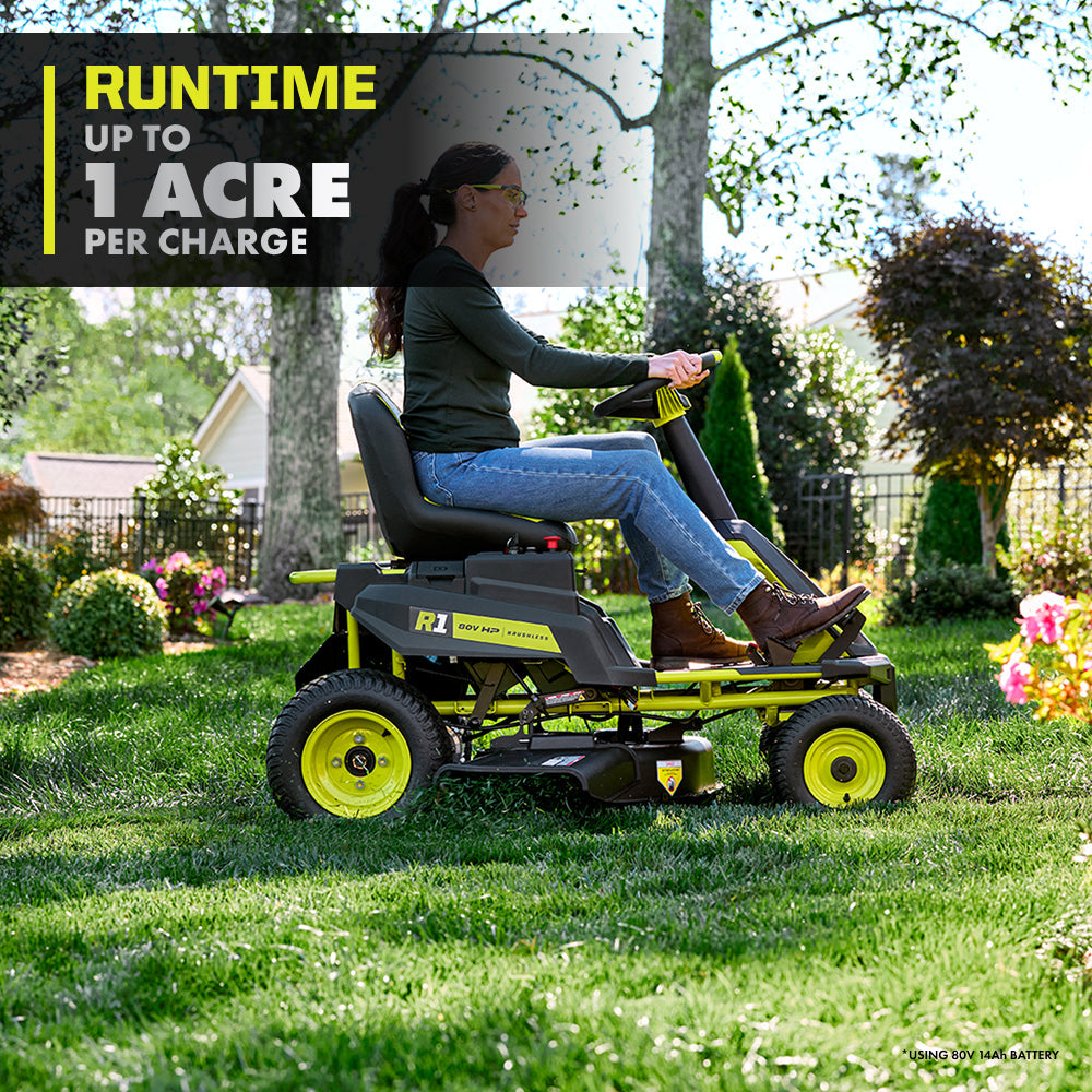 R1 80V HP BRUSHLESS 30?? RIDING LAWN MOWER KIT | RYOBI