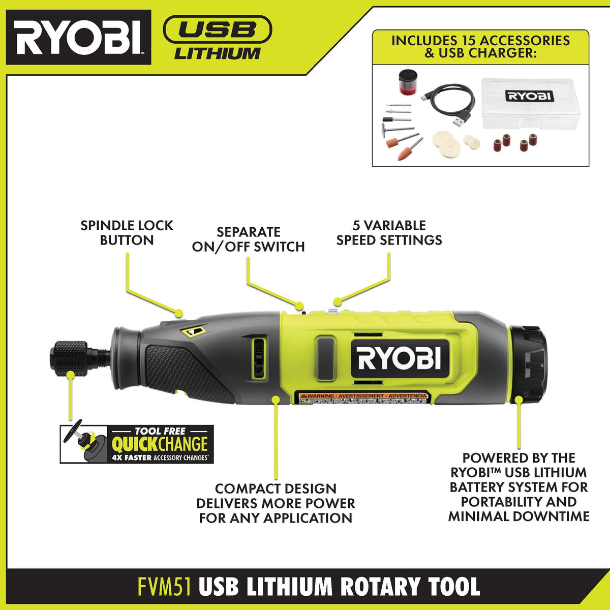 USB LITHIUM 2-TOOL COMBO KIT WITH PUMPKIN CARVING TOOLS | RYOBI
