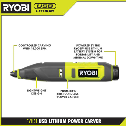 USB LITHIUM 2-TOOL COMBO KIT WITH PUMPKIN CARVING TOOLS | RYOBI