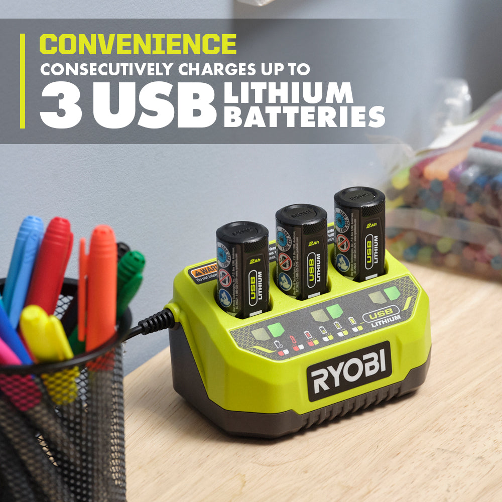 USB LITHIUM 3-PORT CHARGER | RYOBI