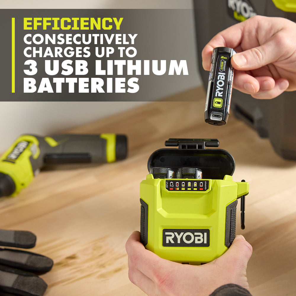 USB LITHIUM 3-PORT CHARGER & POWER SOURCE | RYOBI