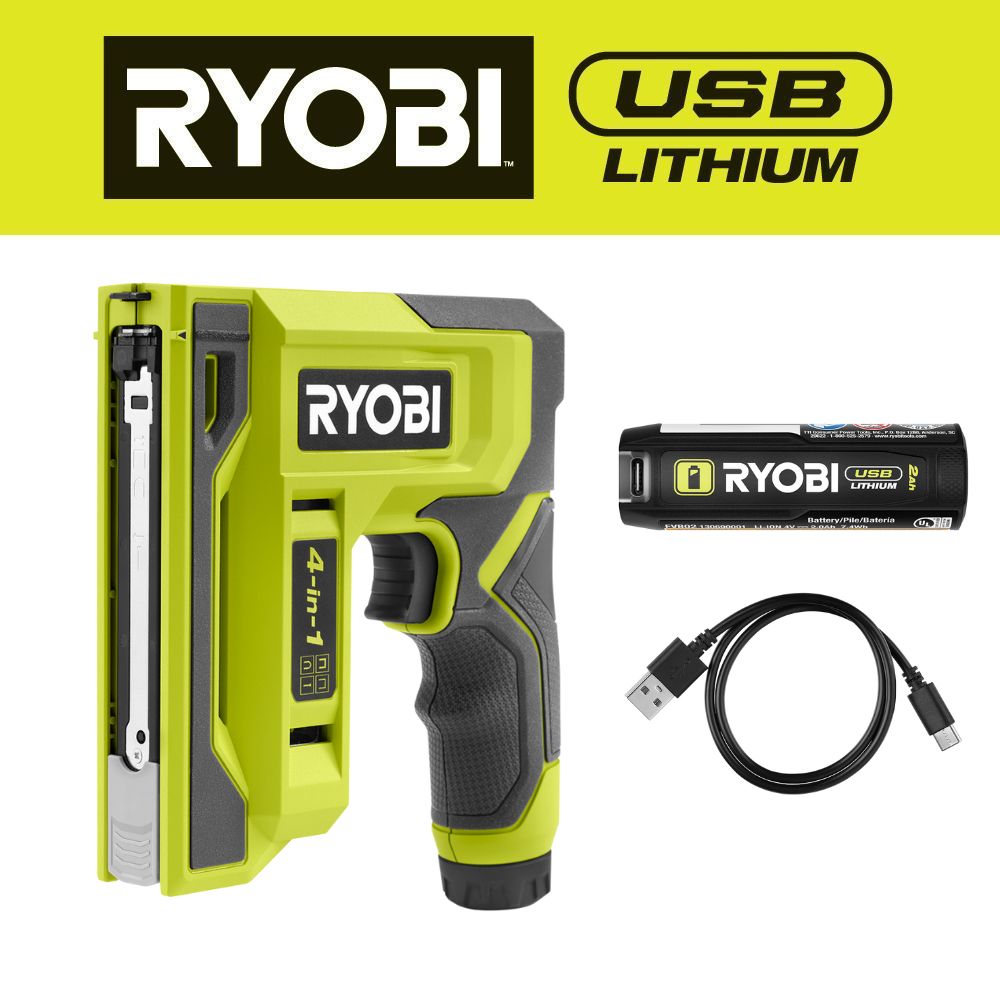 USB LITHIUM 4-IN-1 CRAFT STAPLER/NAILER KIT | RYOBI