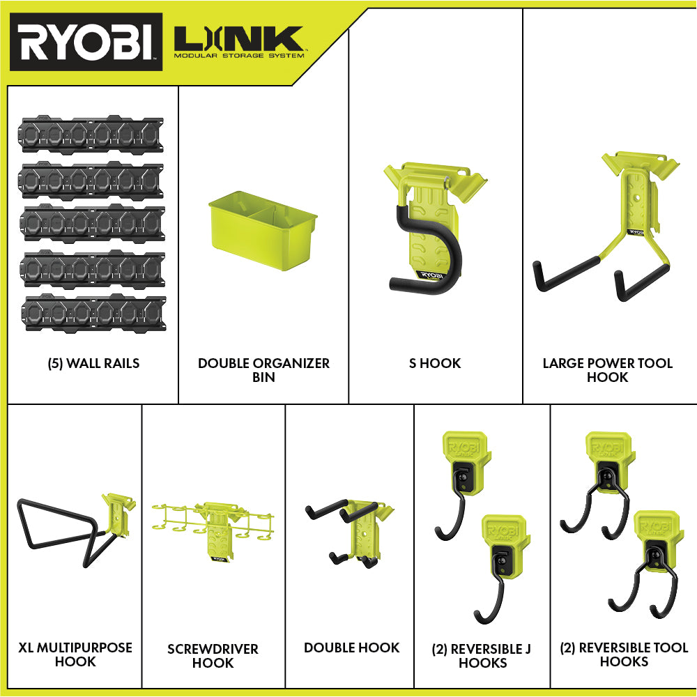 15 PC. LINK WALL STORAGE KIT | RYOBI