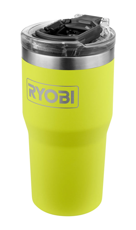 20 OZ. STAINLESS STEEL GREEN TUMBLER | RYOBI