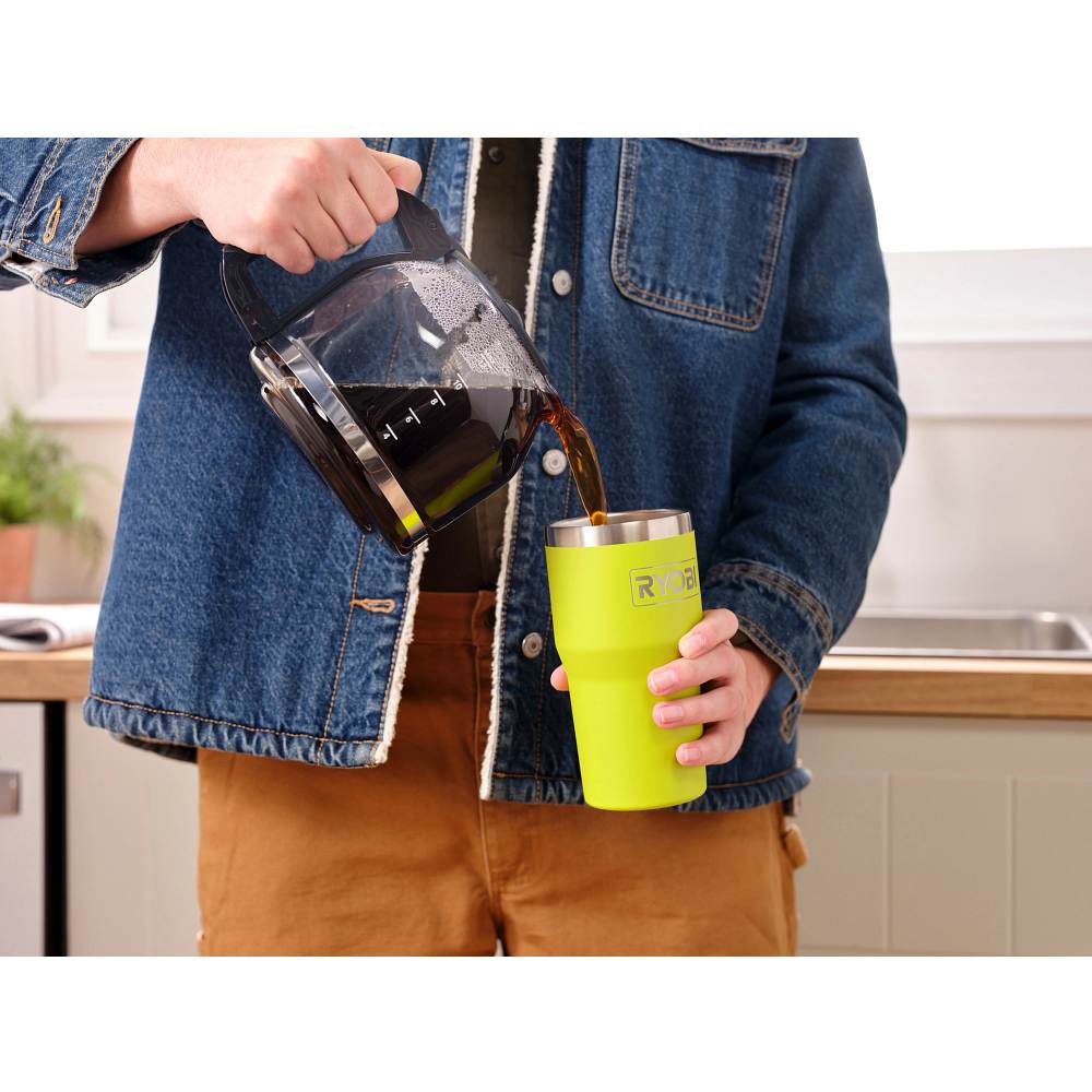 20 OZ. STAINLESS STEEL GREEN TUMBLER | RYOBI