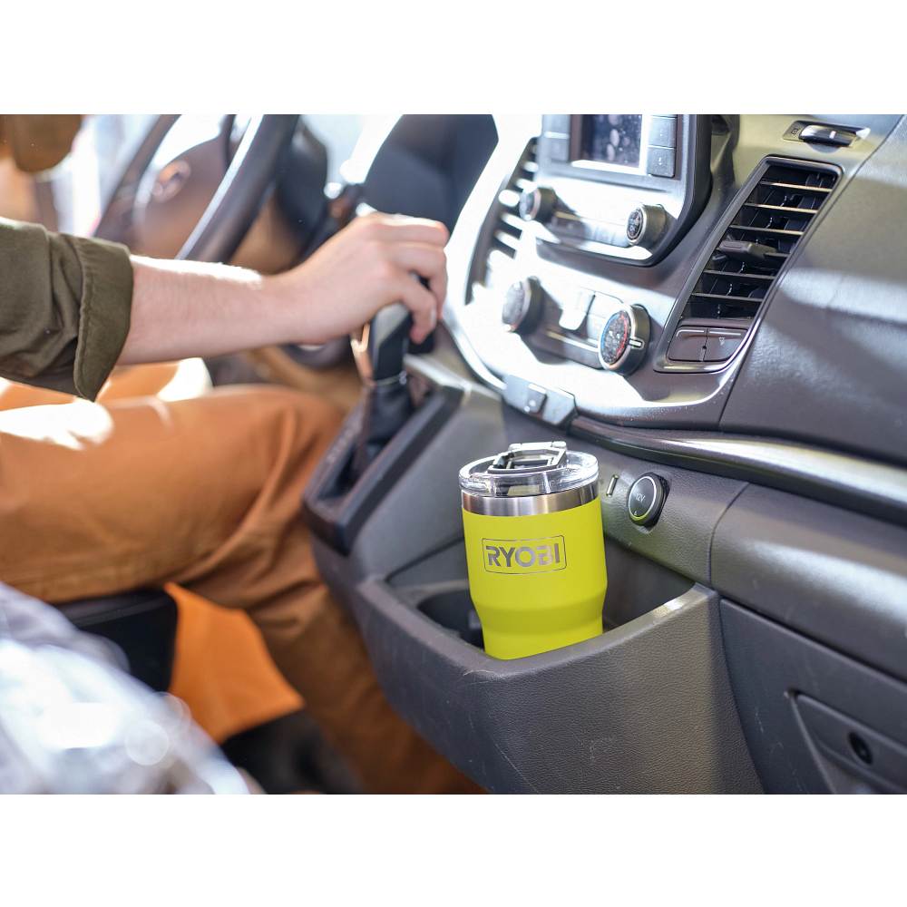 20 OZ. STAINLESS STEEL GREEN TUMBLER | RYOBI