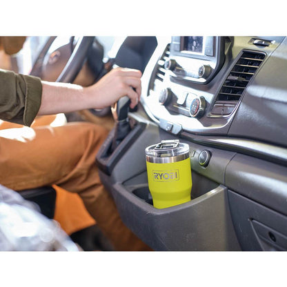20 OZ. STAINLESS STEEL GREEN TUMBLER | RYOBI