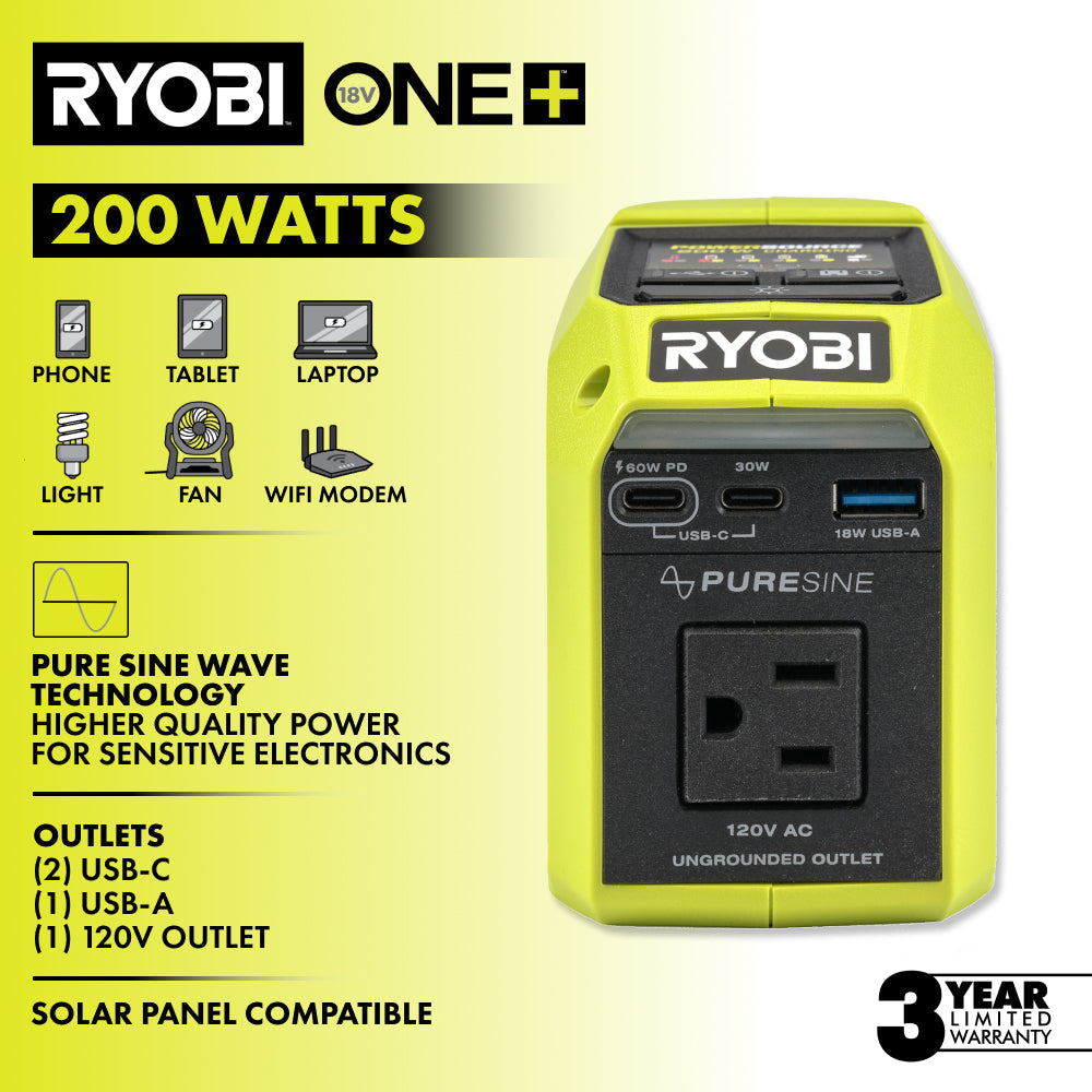 18V ONE+ 200W POWER SOURCE/CHARGER KIT | RYOBI