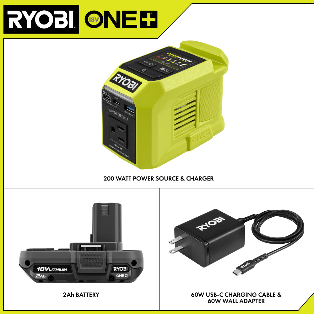 18V ONE+ 200W POWER SOURCE/CHARGER KIT | RYOBI