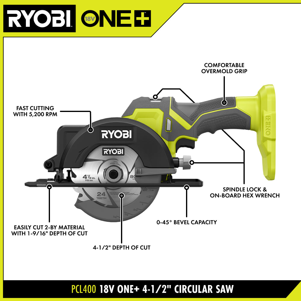 18V ONE+ 4-1/2″ CIRCULAR SAW | RYOBI
