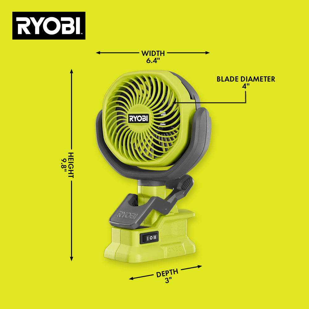 18V ONE+ 4″ CLAMP FAN | RYOBI