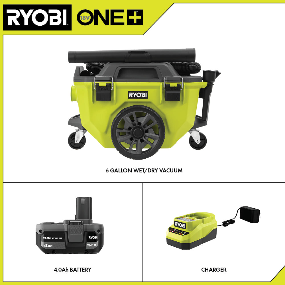 18V ONE+ 6 GALLON WET/DRY VACUUM KIT | RYOBI