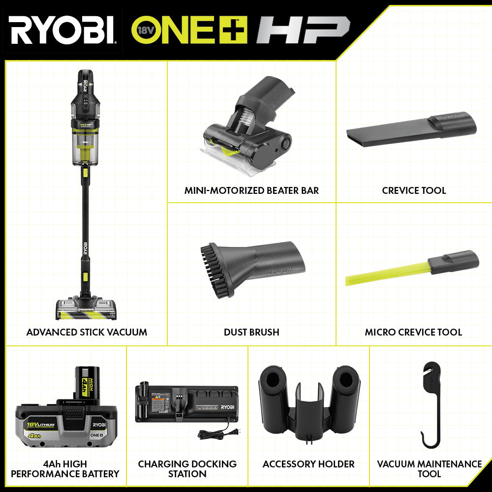 18V ONE+ HP ADVANCED STICK VACUUM KIT | RYOBI