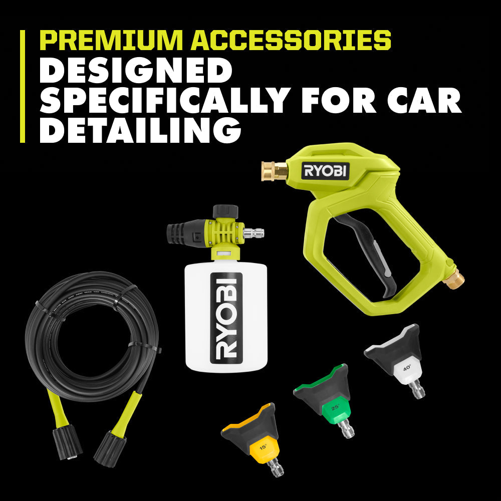 1200 PSI 1.8 GPM COLD WATER AUTOMOTIVE HIGH FLOW ELECTRIC PRESSURE WASHER KIT | RYOBI
