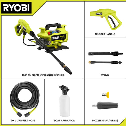 1800 PSI 1.2 GPM ELECTRIC PRESSURE WASHER | RYOBI