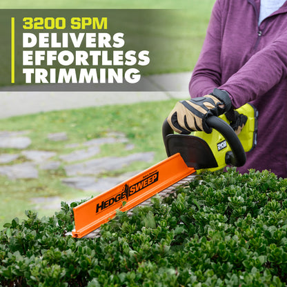 18V ONE+ 22″ LITHIUM-ION ELECTRIC HEDGE TRIMMER CORDLESS WITH 2.0 AH BATTERY AND CHARGER | RYOBI