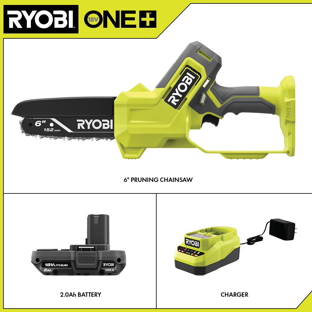 18V ONE+ 6″ PRUNING CHAINSAW KIT | RYOBI