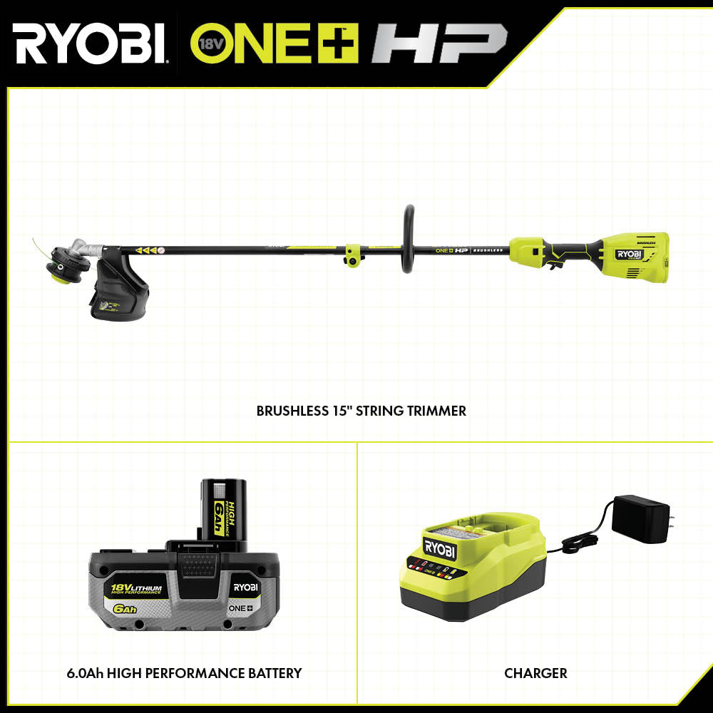18V ONE+ HP 15?? ATTACHMENT CAPABLE STRING TRIMMER KIT | RYOBI