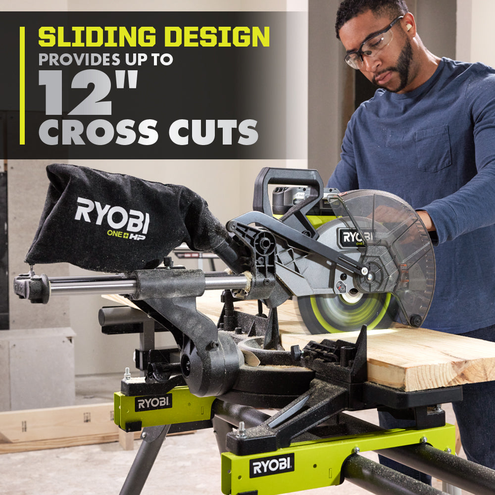 18V ONE+ HP BRUSHLESS 10″ SLIDING COMPOUND MITER SAW | RYOBI